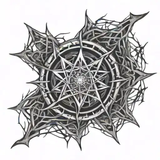 Supernatural anti possession made of thorns texture tattoo design idea