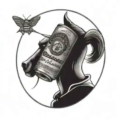 budweiser beer can that says hillbilly lifestyle  tattoo design idea