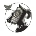 budweiser beer can that says hillbilly lifestyle  tattoo design idea
