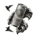 budweiser beer can that says hillbilly lifestyle  tattoo design idea