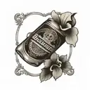 budweiser beer can that says hillbilly lifestyle  tattoo design idea