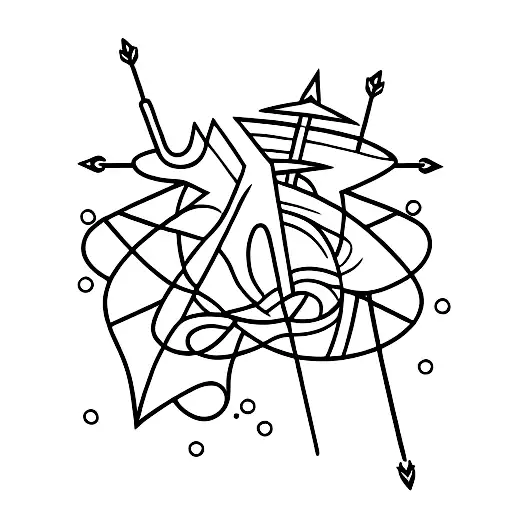 arrow with red string  tattoo design idea