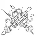 arrow with red string attached  tattoo design idea