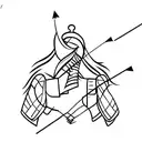 arrow with red string attached  tattoo design idea