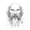 Mystical wizard casting a spell with a paintbrush tattoo design idea