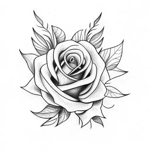 biblical angel with roses tattoo design idea