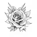 biblical angel with roses tattoo design idea