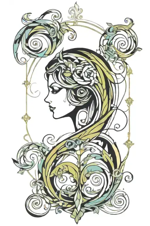 representing a woman Smart royalty lovely virgo symbol tattoo design idea
