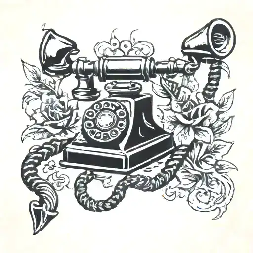 phone off the hook tattoo design idea