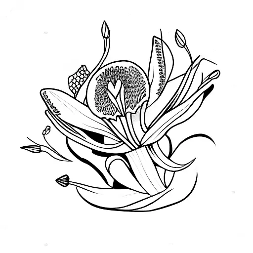 foxglove, lily of the valley, jimson weed tattoo design idea