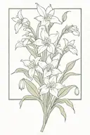 Lilly of the valley, foxglove, and daffodil boquet tattoo design idea
