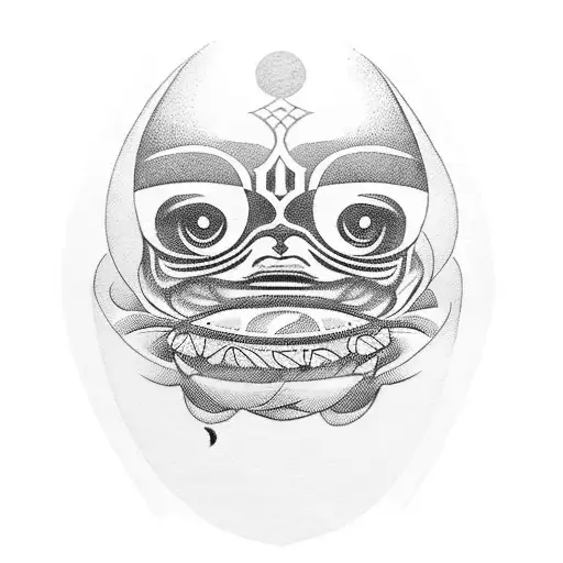 ambigrama con la palabra daruma tattoo design idea