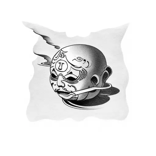 ambigrama con la palabra daruma tattoo design idea