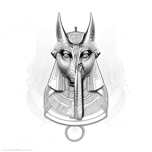 ancient anubis tattoo design idea