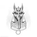 ancient anubis tattoo design idea