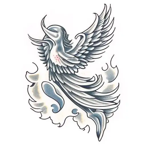 male angel with one wing tattoo design idea