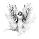 male angel with one wing tattoo design idea