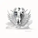 male angel with one wing tattoo design idea