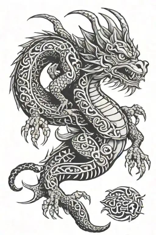 dragon ox rat monkey totempole tattoo design idea