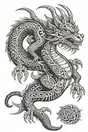 dragon ox rat monkey totempole tattoo design idea