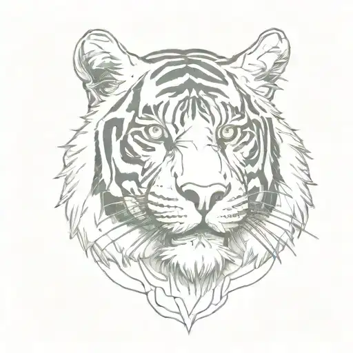 a tiger head tattoo design idea