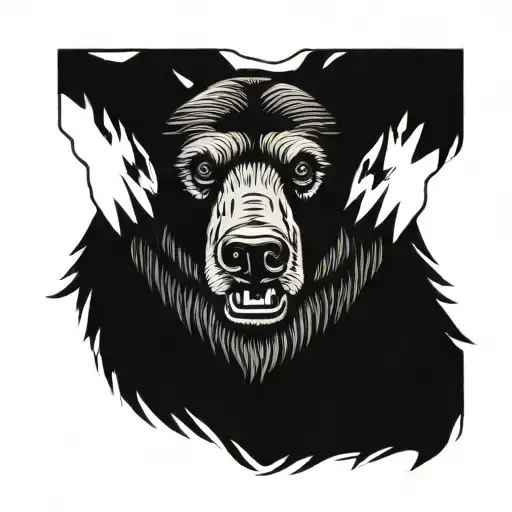 Grizzly bear, brother, memorium tattoo tattoo design idea