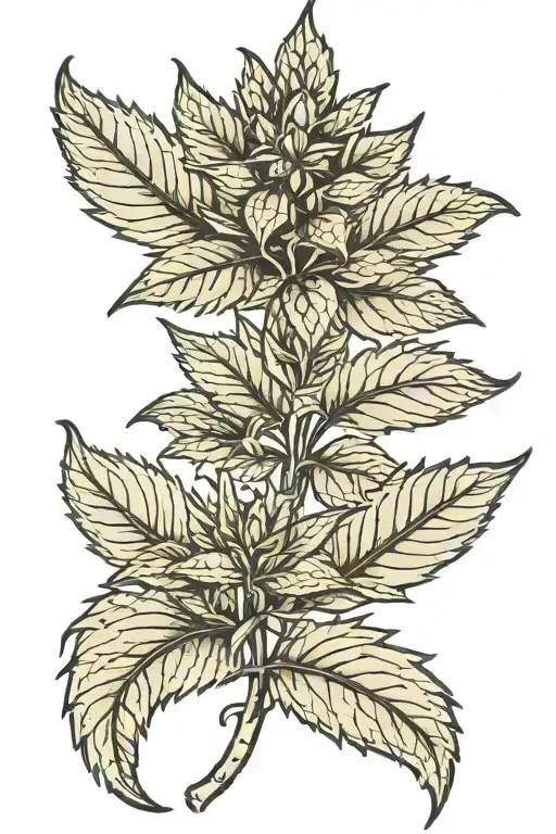 Weed plant growing tattoo design idea