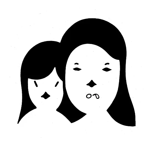 mom and daughter tattoo design idea