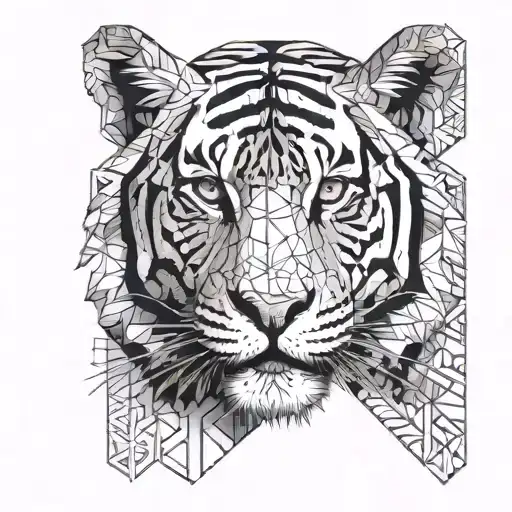 Tiger face tattoo design idea