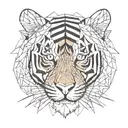 Tiger Face mask broken tattoo design idea