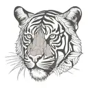 Tiger Face mask broken tattoo design idea