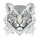Tiger Face mask broken tattoo design idea