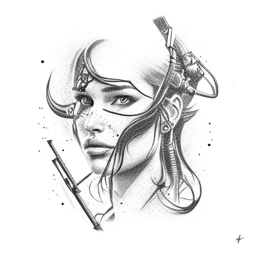 Lara Croft pistols  tattoo design idea