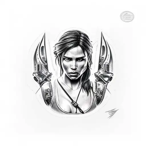 Lara Croft pistols  tattoo design idea