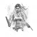 Lara Croft pistols  tattoo design idea