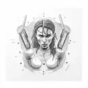 Lara Croft pistols  tattoo design idea