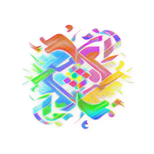 puzzle piece colored in rainbow and colored outside the lines tattoo design idea