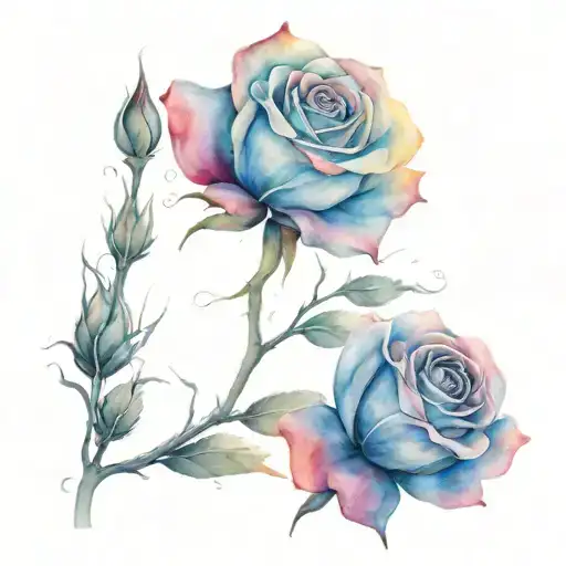 Rose on fire tattoo design idea