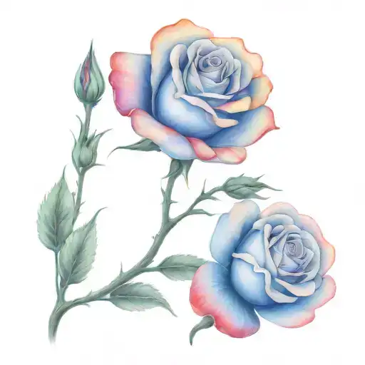 Rose on fire tattoo design idea