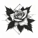 rose on fire tattoo design idea
