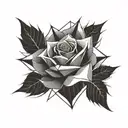 rose on fire tattoo design idea