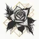 rose on fire tattoo design idea