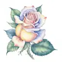 Rose on fire tattoo design idea