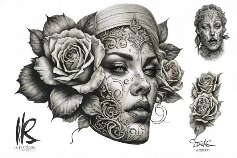 If we're lucky we have a long time to consider what beauty means One thing I know: there is no beauty without pain woman tattoo design idea