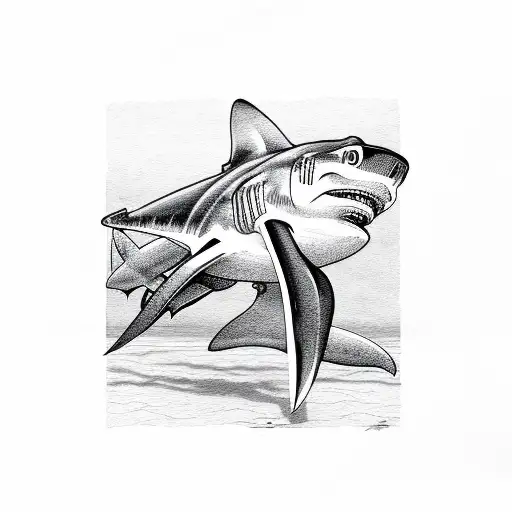 hammer shark tattoo design idea