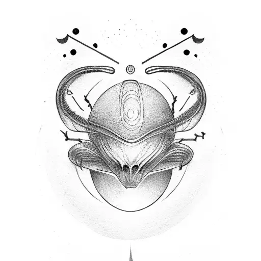 alien with peace sign tattoo design idea