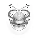 alien with peace sign tattoo design idea