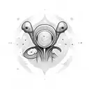 alien with peace sign tattoo design idea