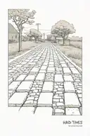 " hard times " brick road tattoo design idea