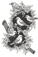 "everything little thing gonna be alright" with 3 little birds around it tattoo design idea